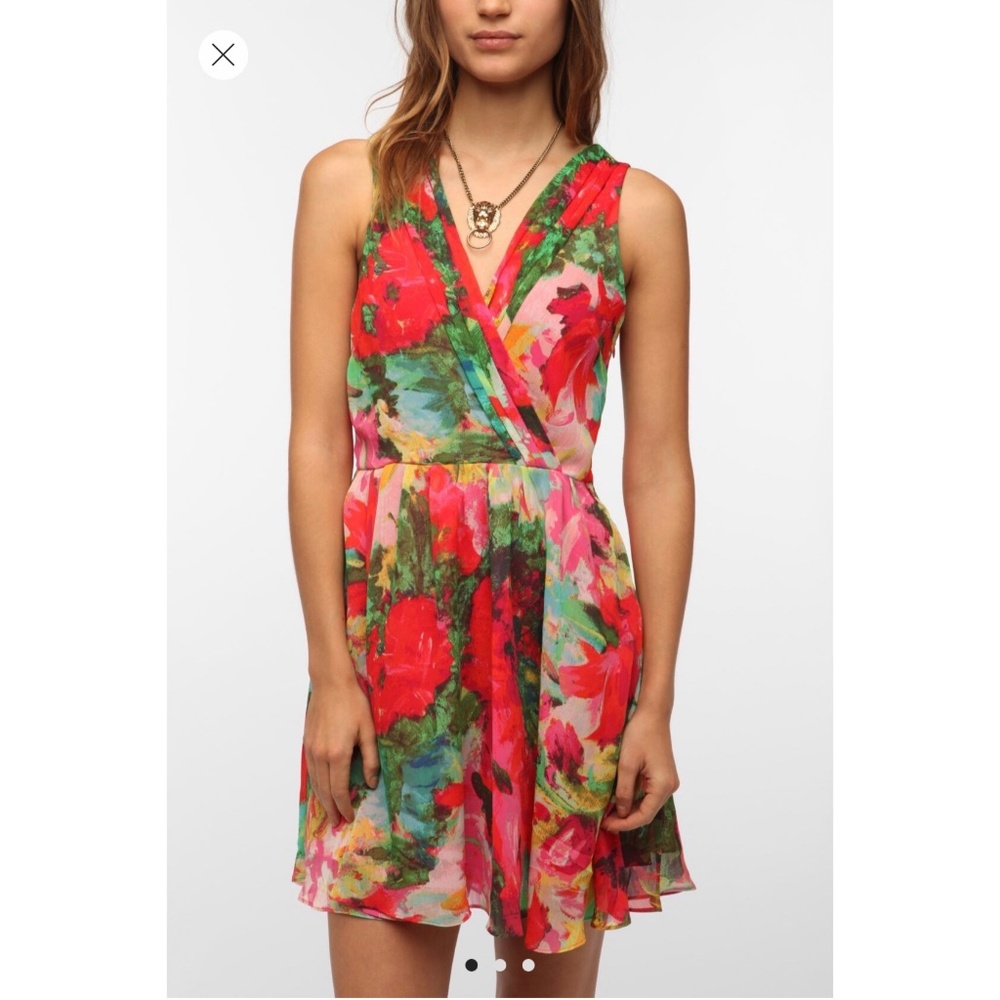 UO Jack by BB Dakota Cherry Chiffon Dress